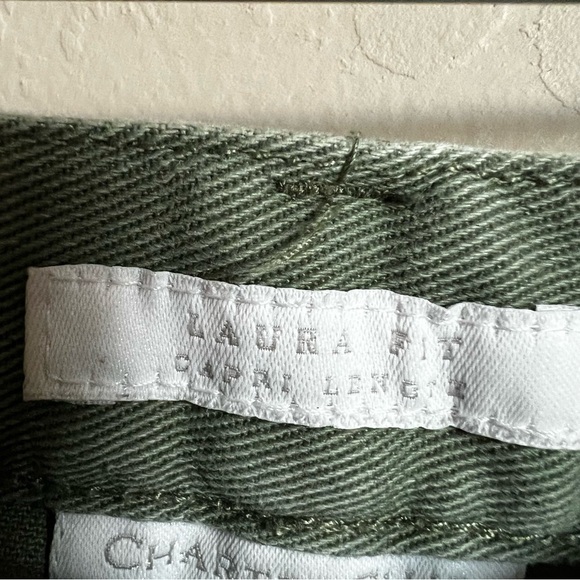 Charter Club Moss Green Meteorite The Lauren Fit Wide Leg Capris - Picture 4 of 7